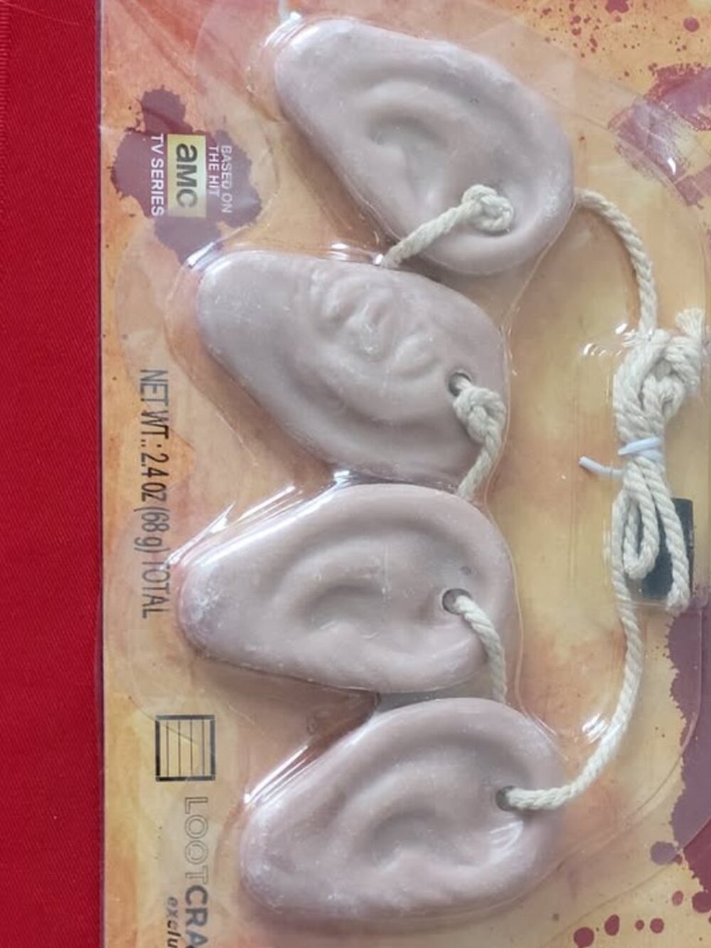 2015 THE WALKING DEAD, SOAP ON A ROPE EAR NECKLACE, STILL SEALED!!!